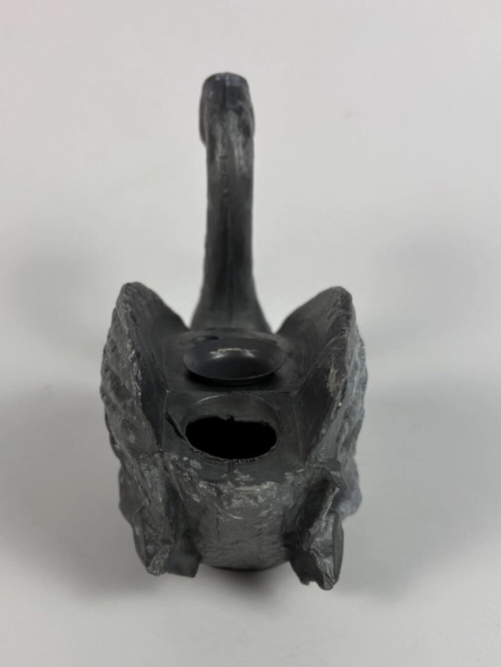 Vintage 1980s Petite Choses Swan Candle Holder | Heavy Die Cast Metal Swan Flowe - Picture 7 of 12